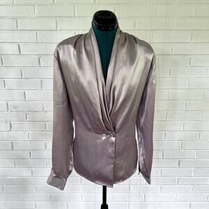 Vintage 90s does 40s Westbound polyester satin blouse